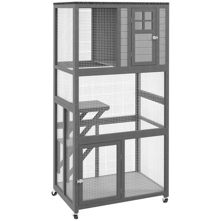 Outdoor Catio with Weatherproof Roof and Wheels