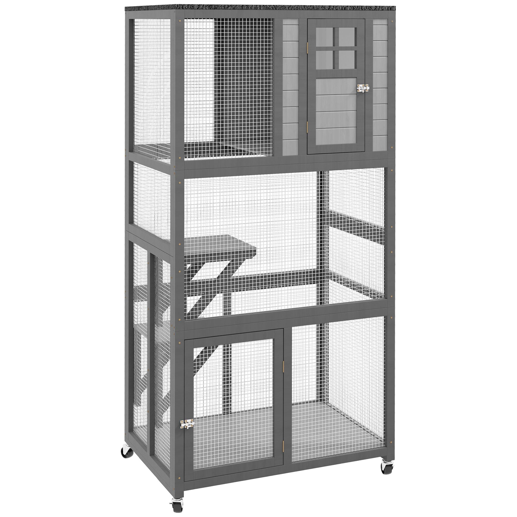 Outdoor Catio with Weatherproof Roof and Wheels