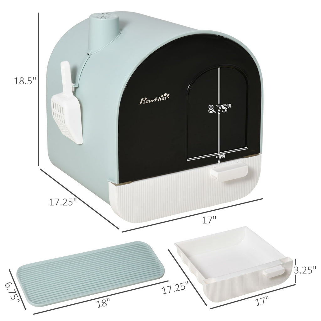 Hooded Cat Litter Box with Lid & Odor Filter
