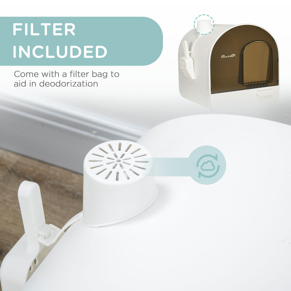 Covered Cat Litter Box with Privacy and Odor Control