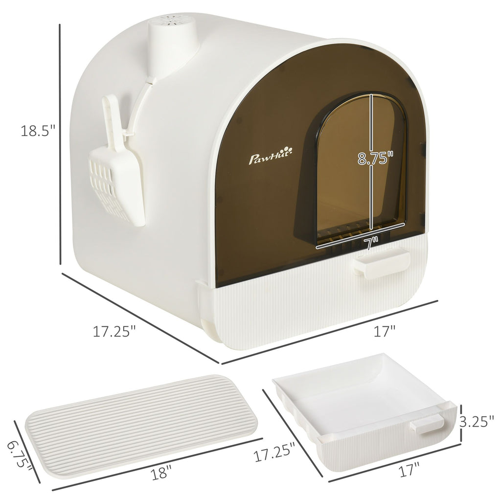 Covered Cat Litter Box with Privacy and Odor Control