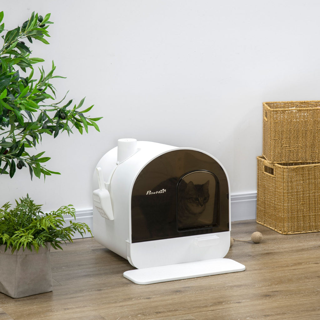 Covered Cat Litter Box with Privacy and Odor Control