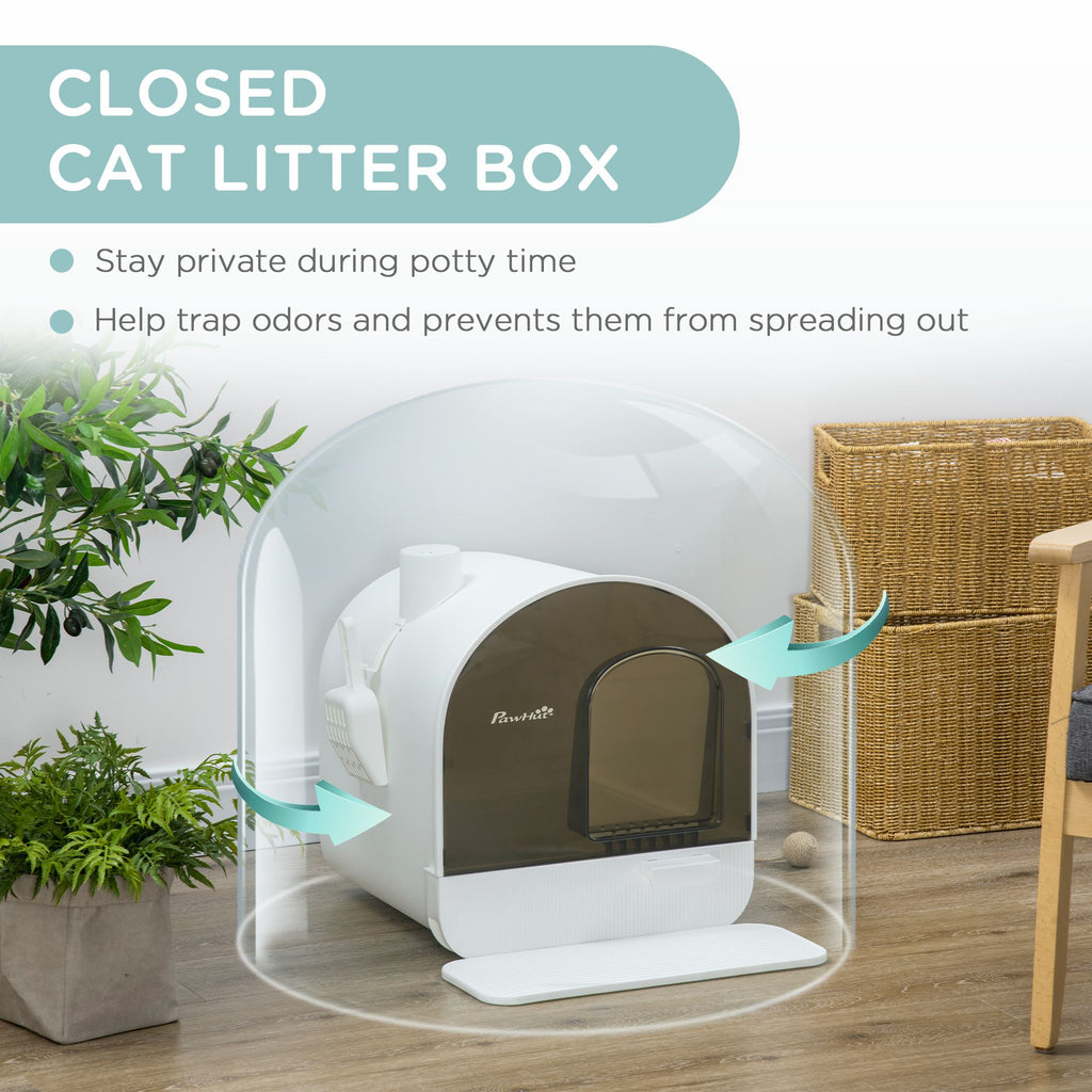 Covered Cat Litter Box with Privacy and Odor Control