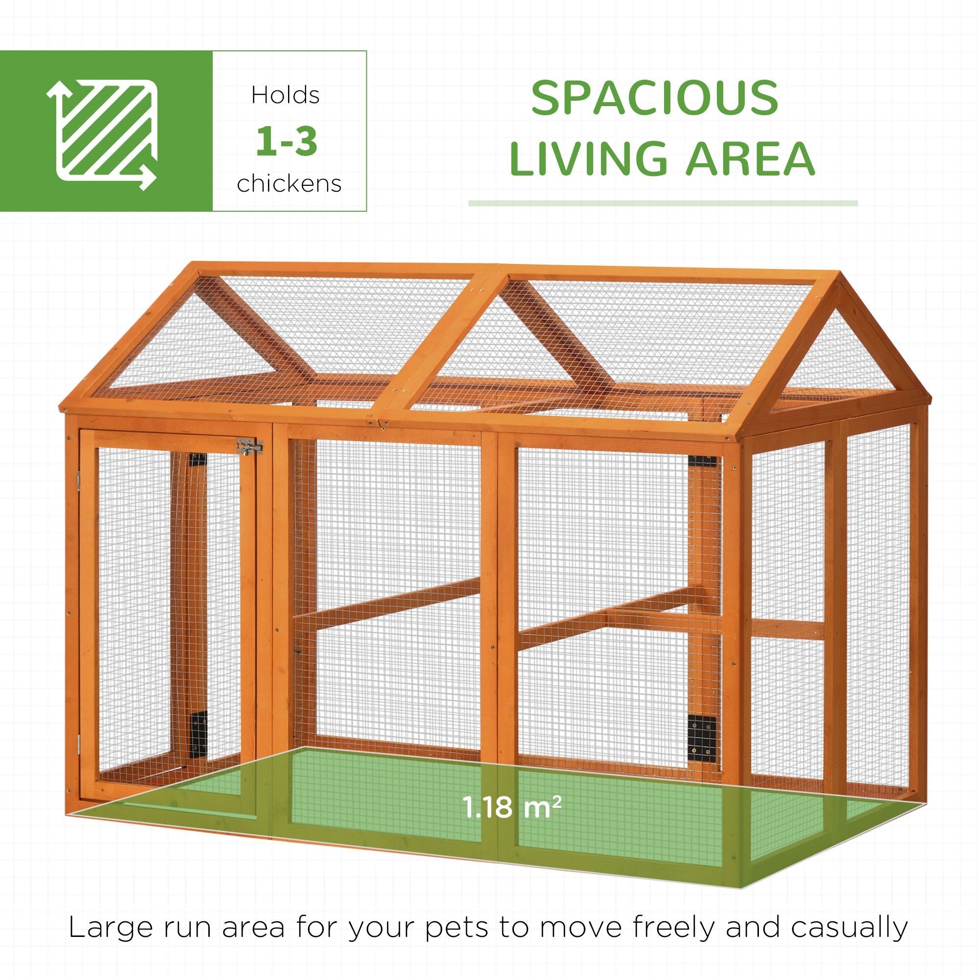 Spacious Modular Chicken Run for 1-3 Chickens