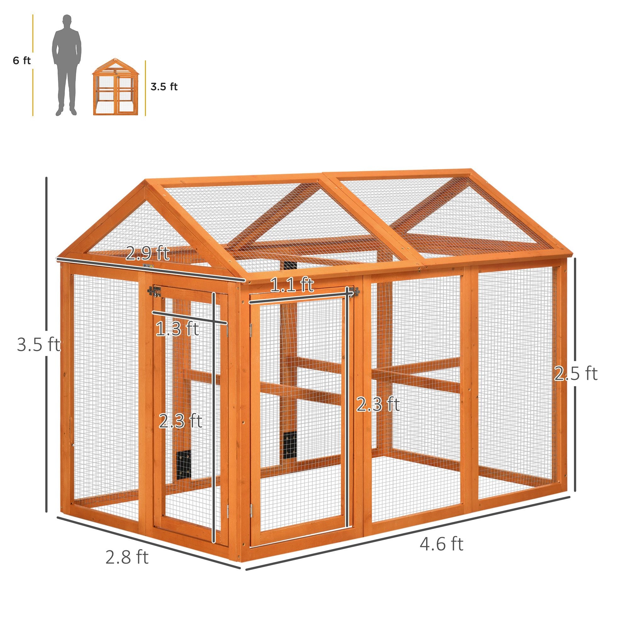 Spacious furniture-style Chicken Run with Modular Design and Weatherproof Construction