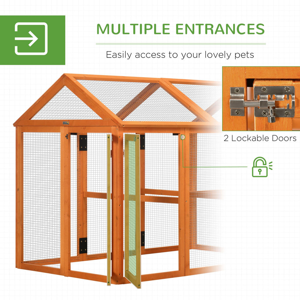 Spacious furniture-style Chicken Run with Modular Design and Weatherproof Construction