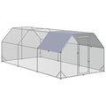 PawHut Large Chicken Coop structured Chicken Run with water-ready and Anti-UV Cover, Flat Shaped Walk in F
