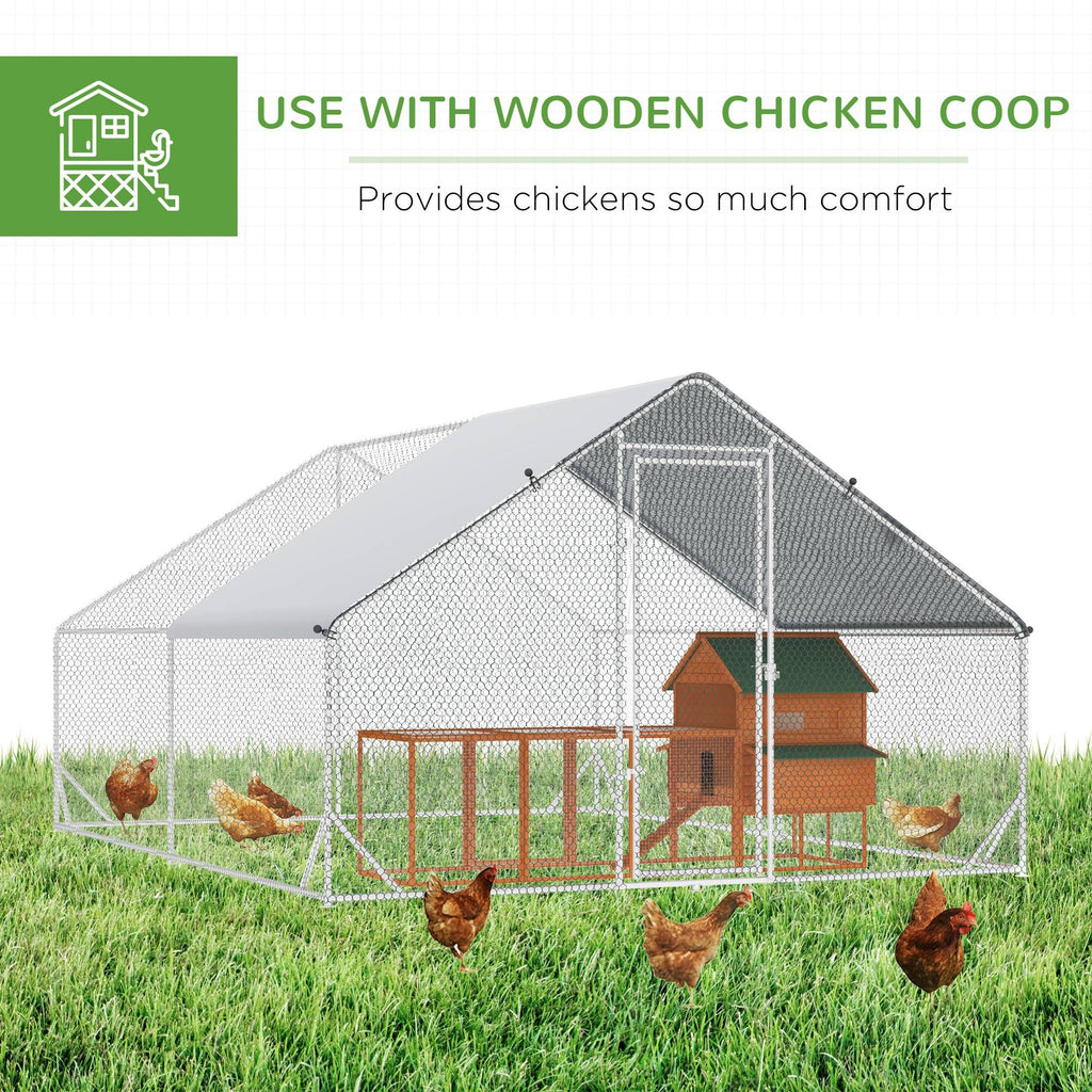 Spacious Walk-in Chicken Run with water-ready Cover and Secure Lock