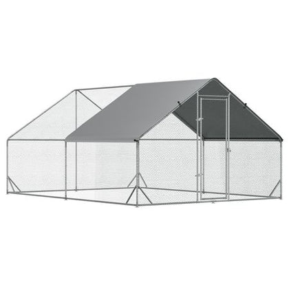 Spacious Walk-in Chicken Run with water-ready Cover and Secure Lock