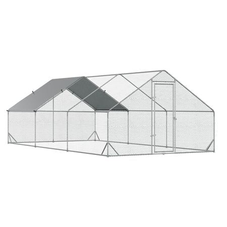 PawHut Large Walk-in Chicken Coop with water-ready UV Cover