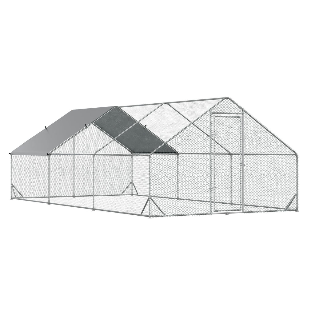 PawHut Large Walk-in Chicken Coop with water-ready UV Cover