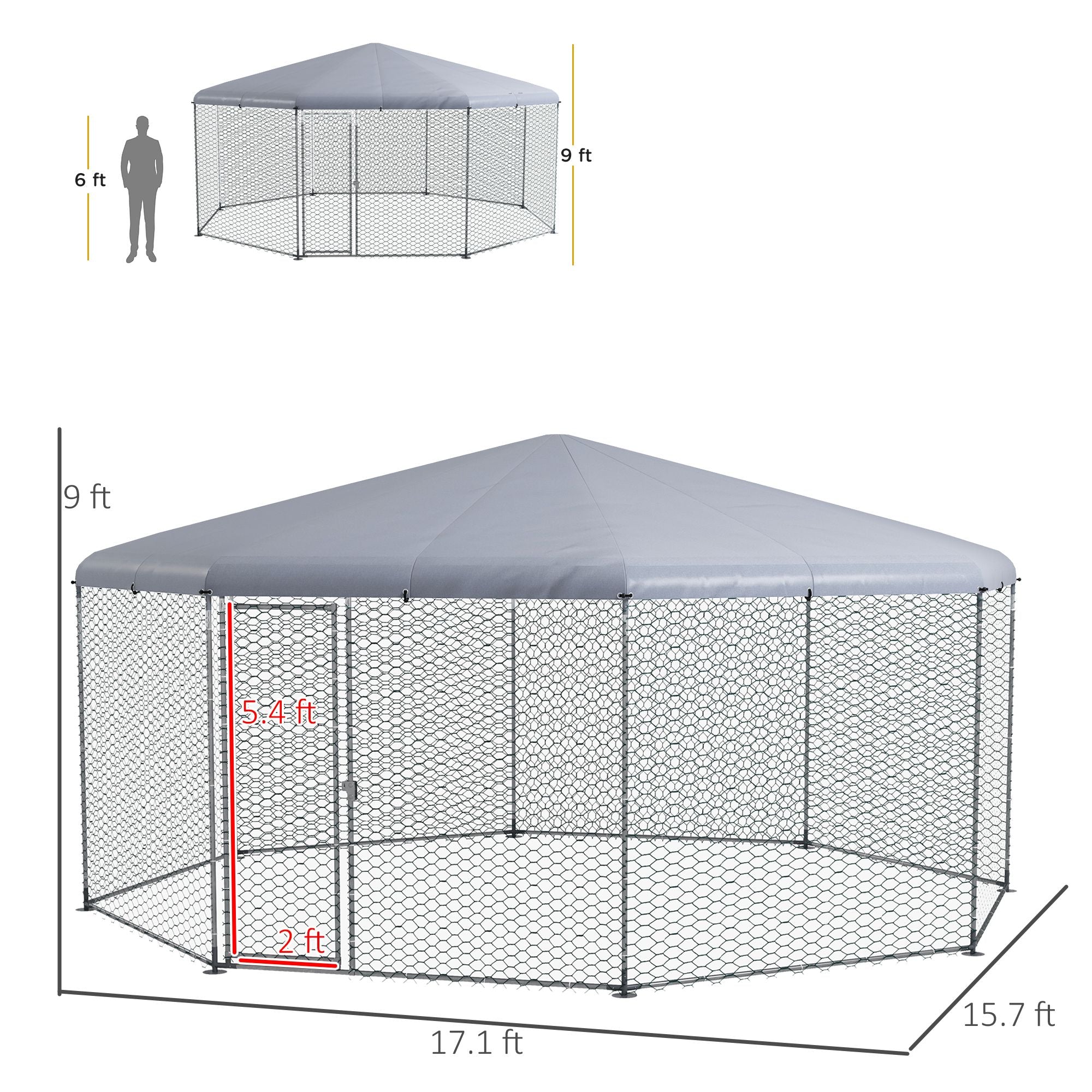 Spacious ² Chicken Coop with UV-Proof Roof and Lockable Door