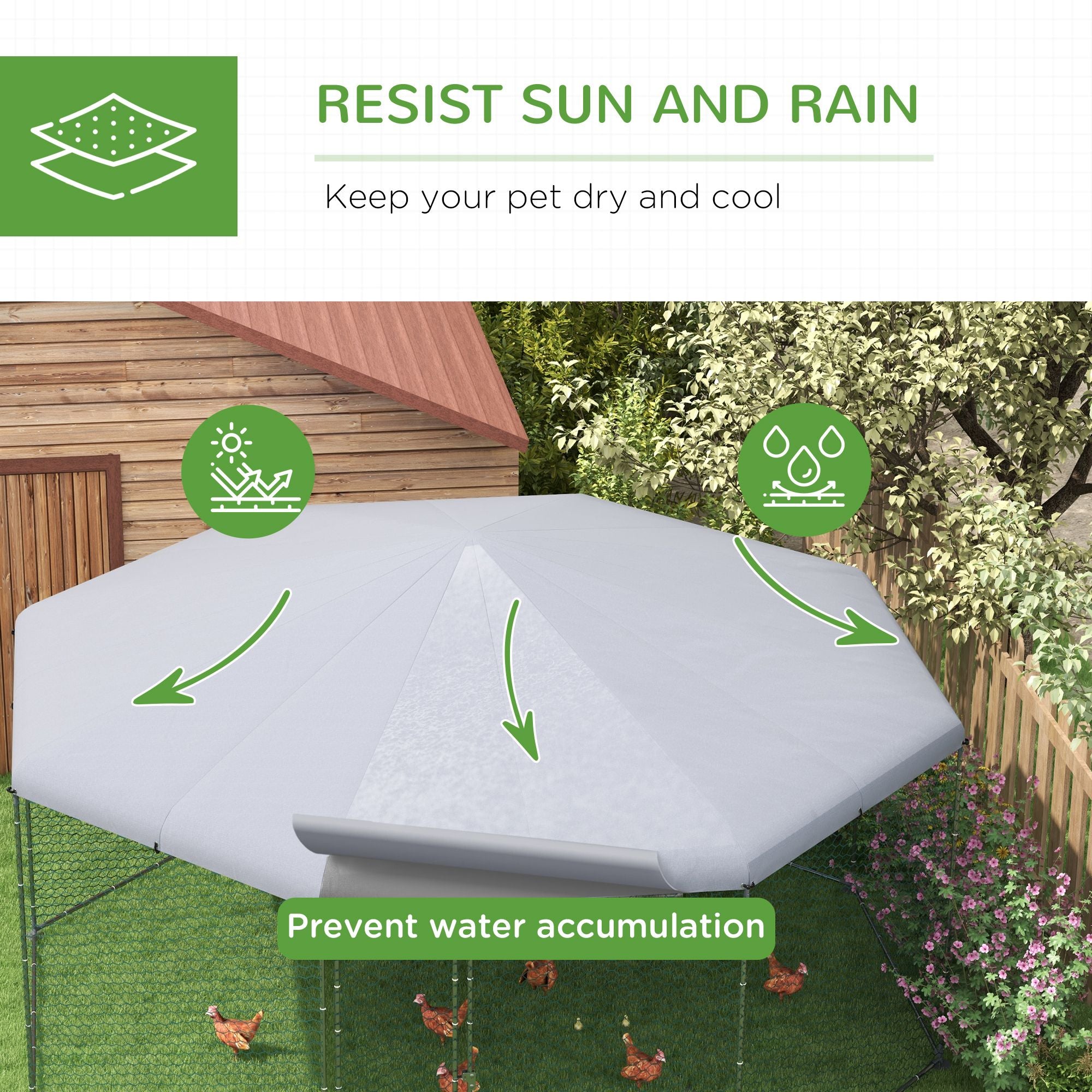 Spacious ² Chicken Coop with UV-Proof Roof and Lockable Door