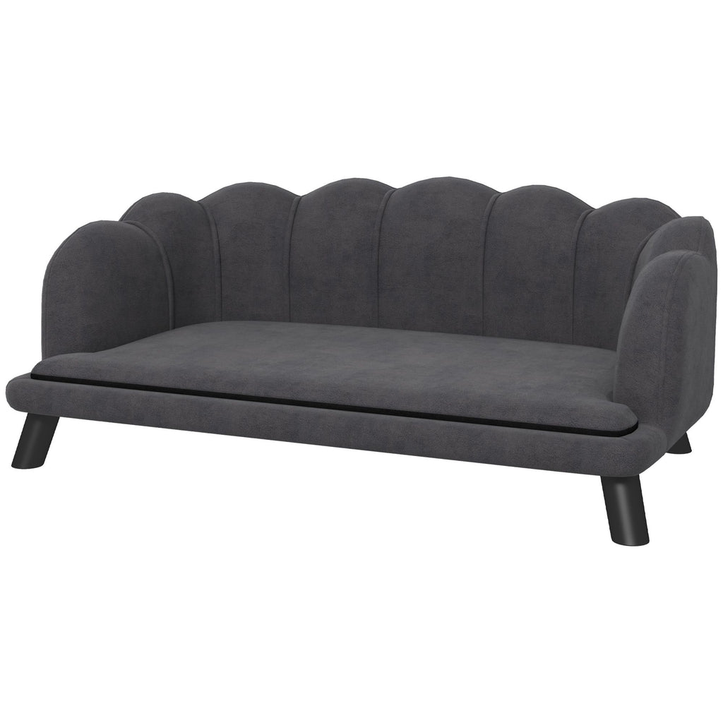 Velvet Dog Sofa with Pearl Back and Foam Cushioning