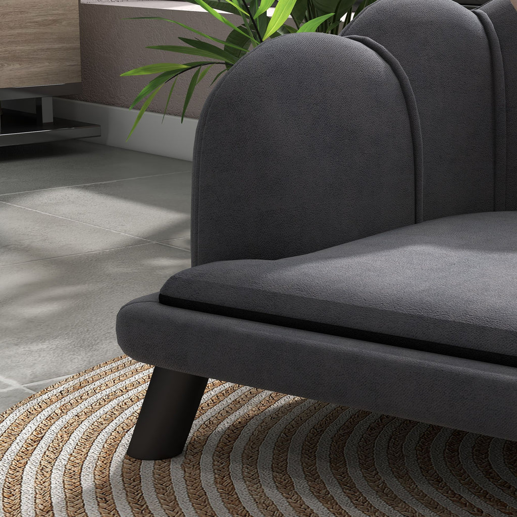 Velvet Dog Sofa with Pearl Back and Foam Cushioning