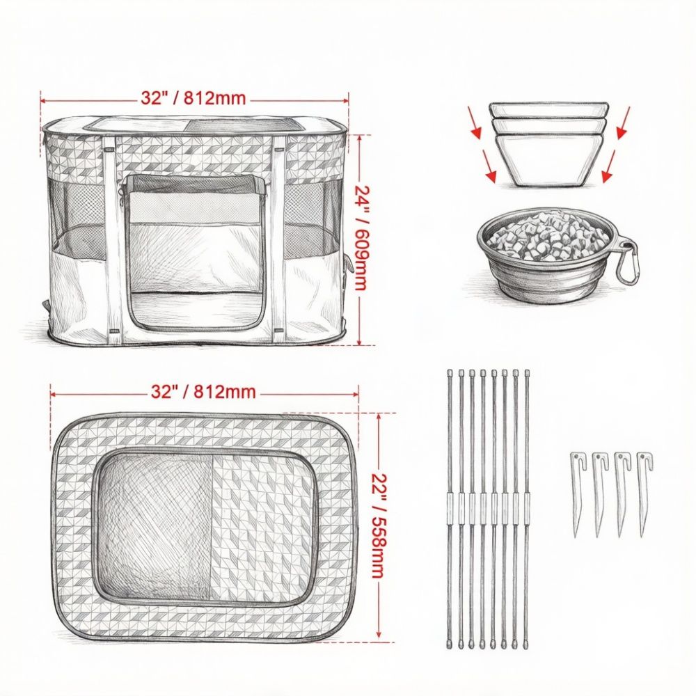 Pet Bag with Easy to Clean and Waterproof Fabric for Camping