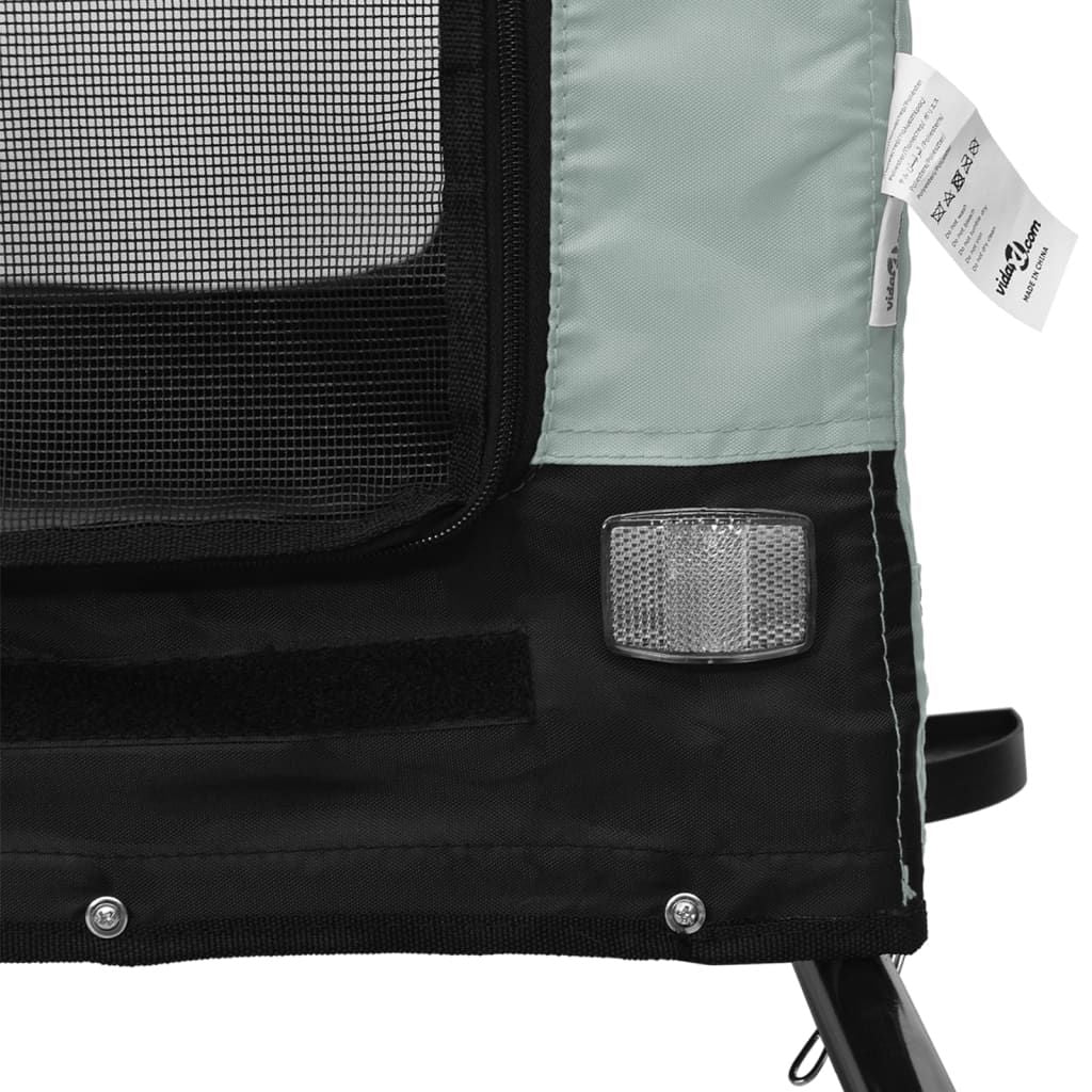 Pet Bike Trailer Grey and Black Oxford Fabric, Iron, PVC Standard
