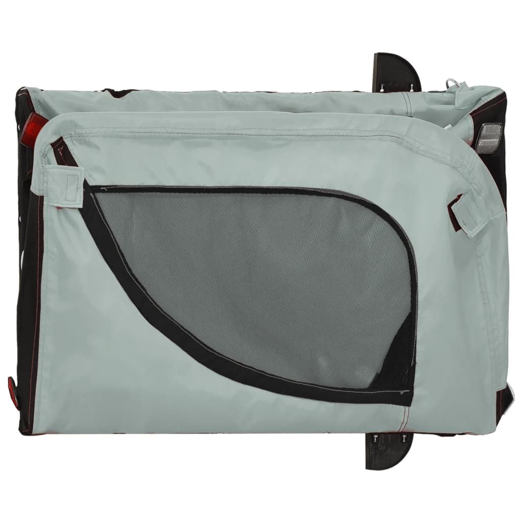 Pet Bike Trailer Grey and Black Oxford Fabric, Iron, PVC Standard
