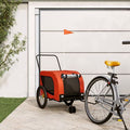 Pet Bike Trailer Orange and Black Oxford Fabric, Iron, PVC Small
