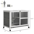 Small Rabbit Hutch on Wheels with Plexiglass Front
