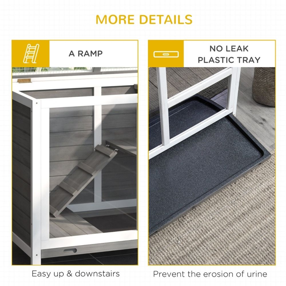 Small Rabbit Hutch on Wheels with Plexiglass Front