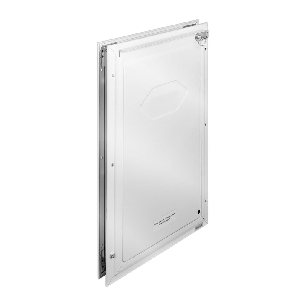 Weatherproof Pet Door with Aluminum Frame & Magnetic Flap – White Medium