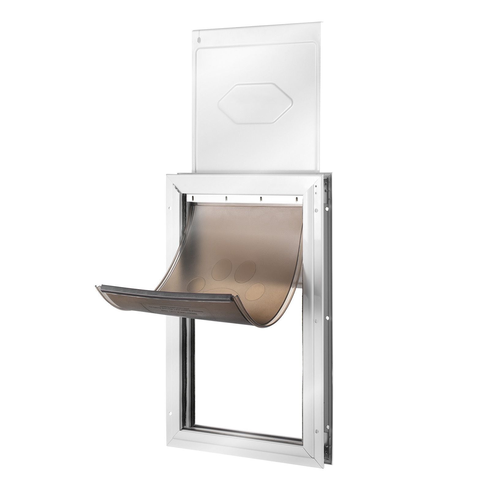 Weatherproof Pet Door with Aluminum Frame & Magnetic Flap – White Medium