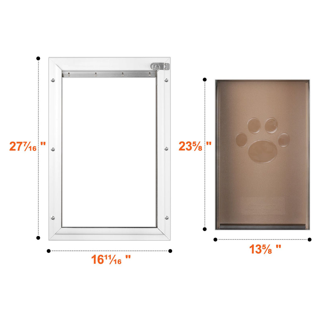 Weatherproof Pet Door with Aluminum Frame and Lock System