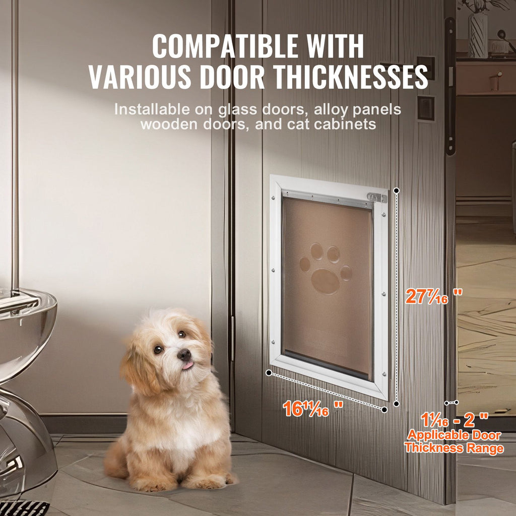 Weatherproof Pet Door with Aluminum Frame and Lock System