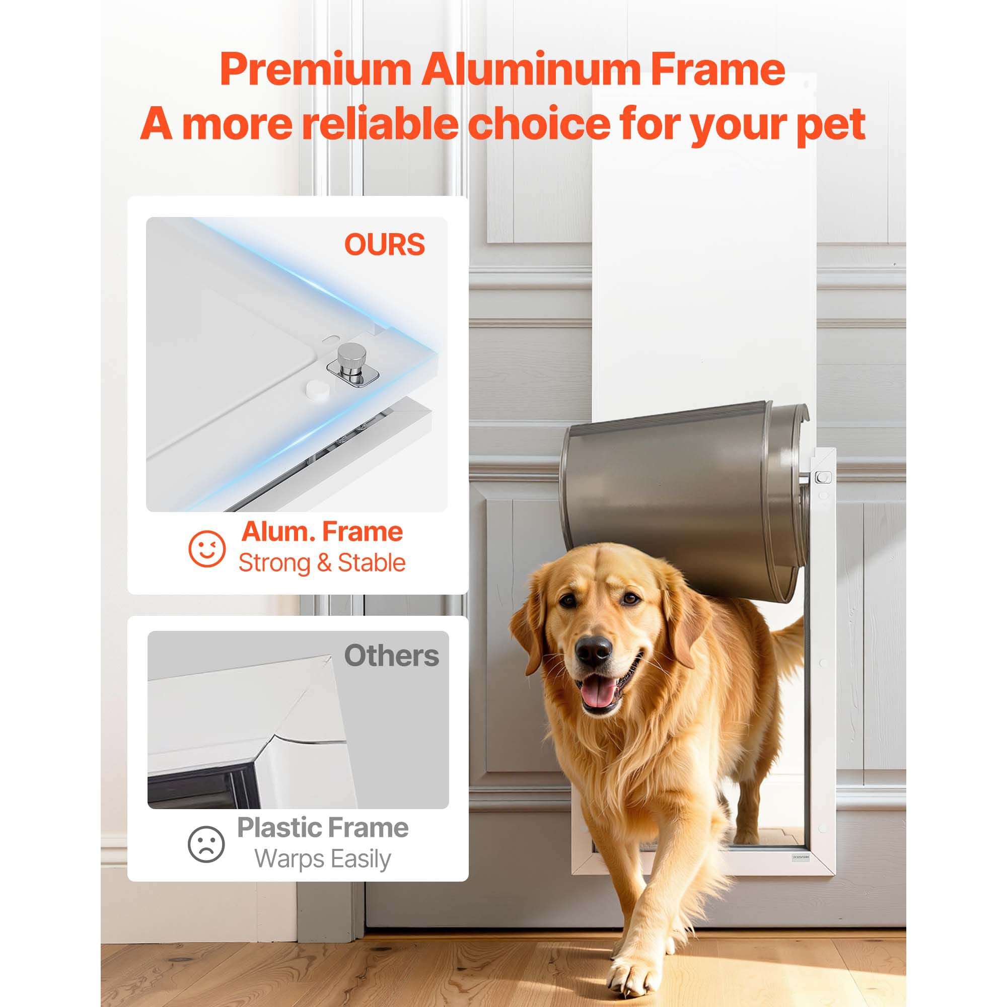 X-Large Pet Door with Double Magnetic Flaps – Easy Indoor/Outdoor Access