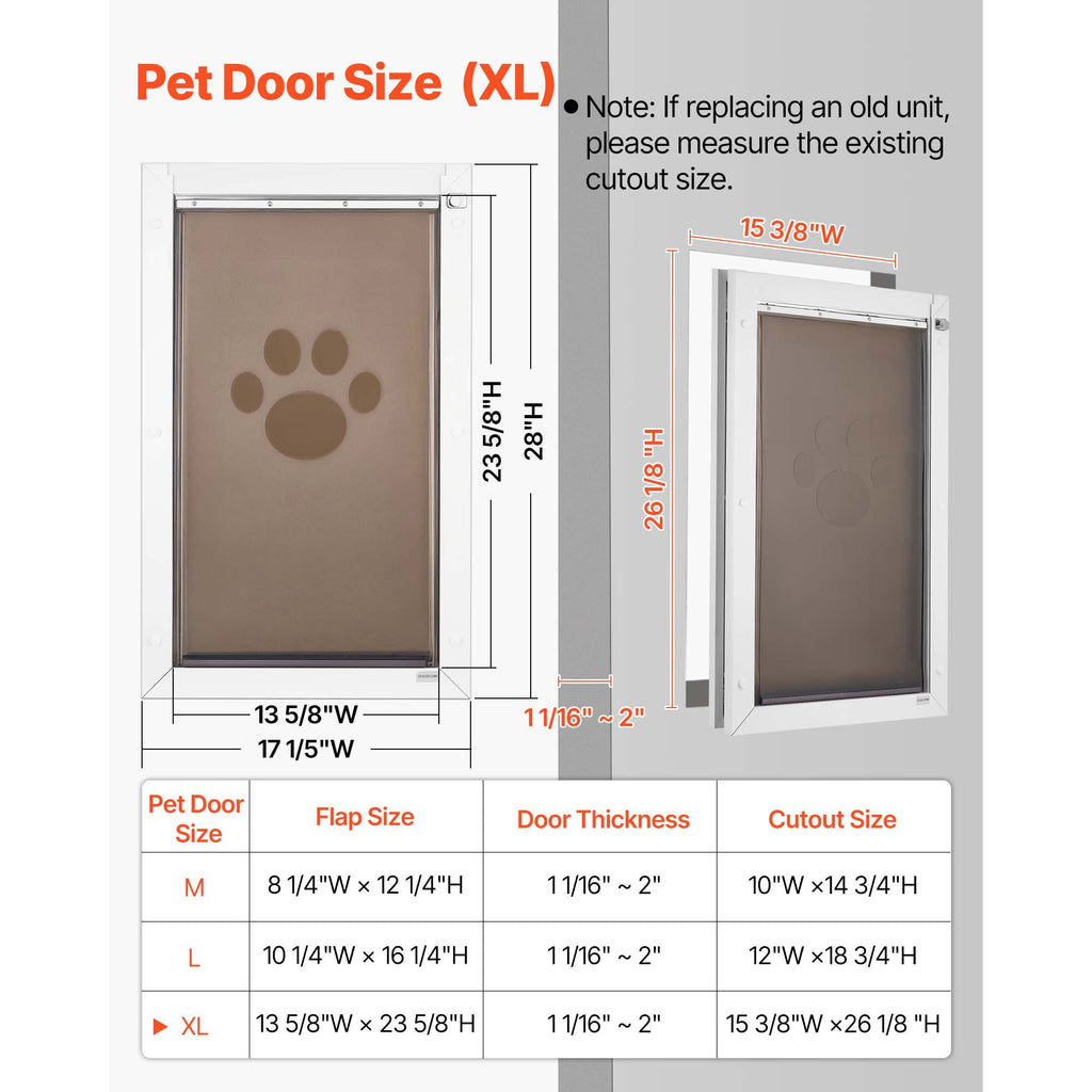 X-Large Pet Door with Double Magnetic Flaps – Easy Indoor/Outdoor Access