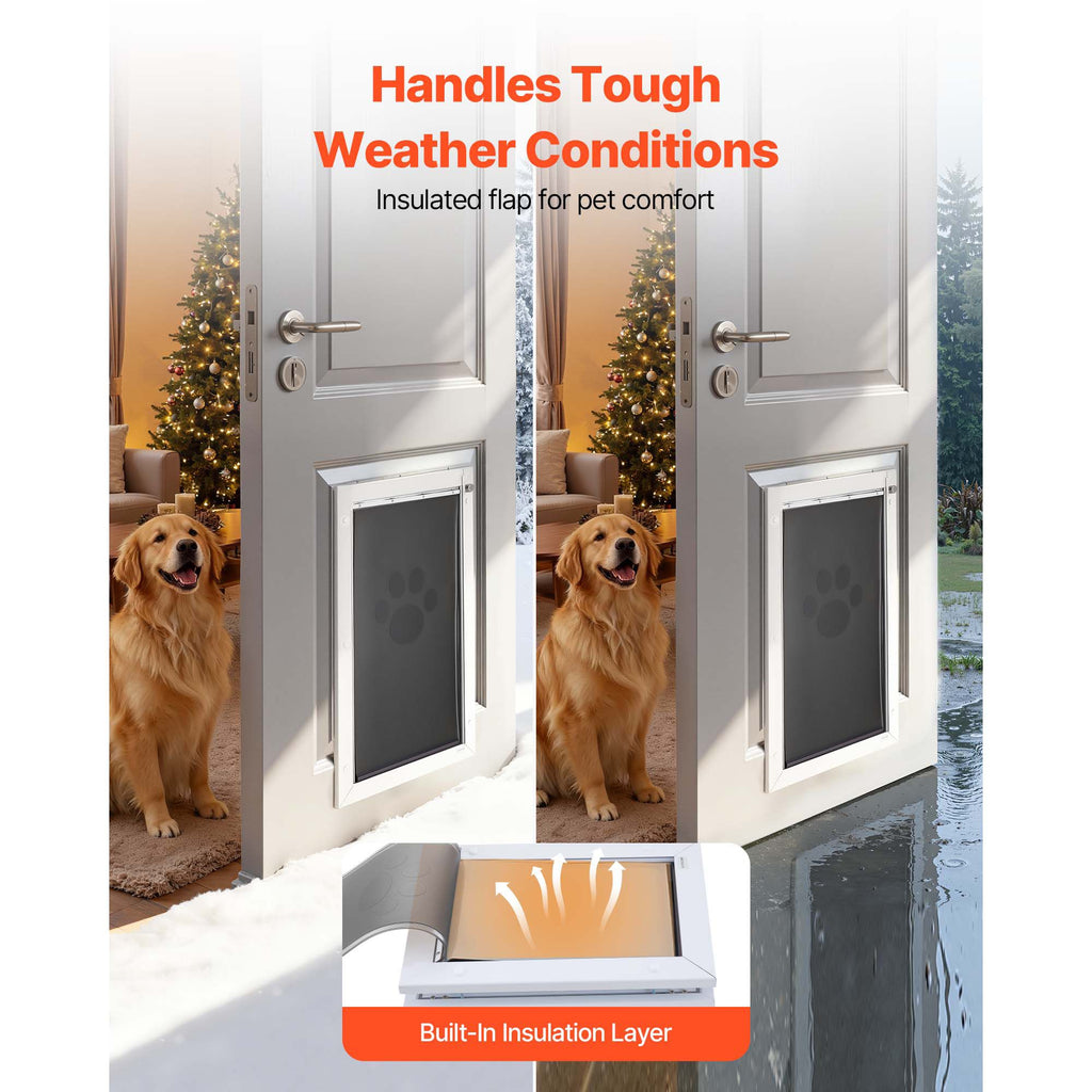 X-Large Pet Door with Magnetic Flaps and structured Frame – Easy In-and-Out for Dogs