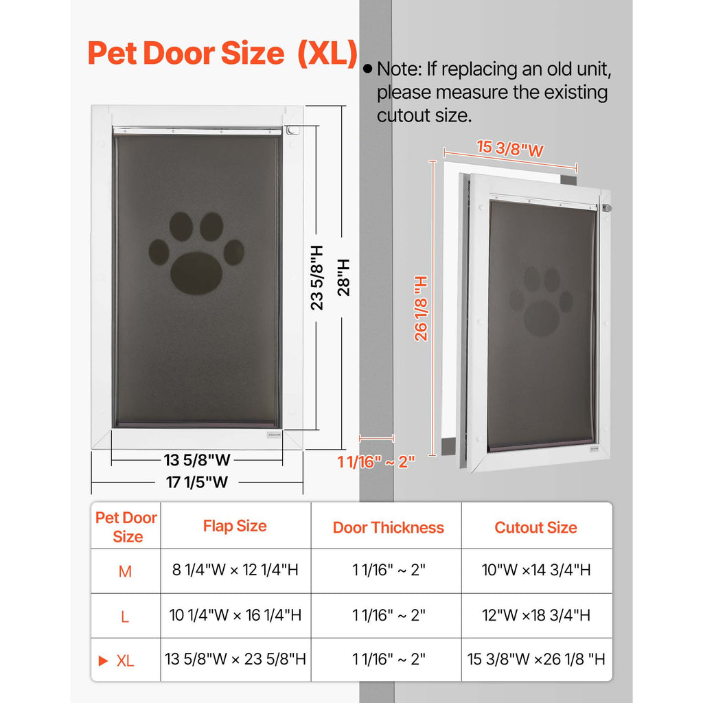 X-Large Pet Door with Magnetic Flaps and structured Frame – Easy In-and-Out for Dogs