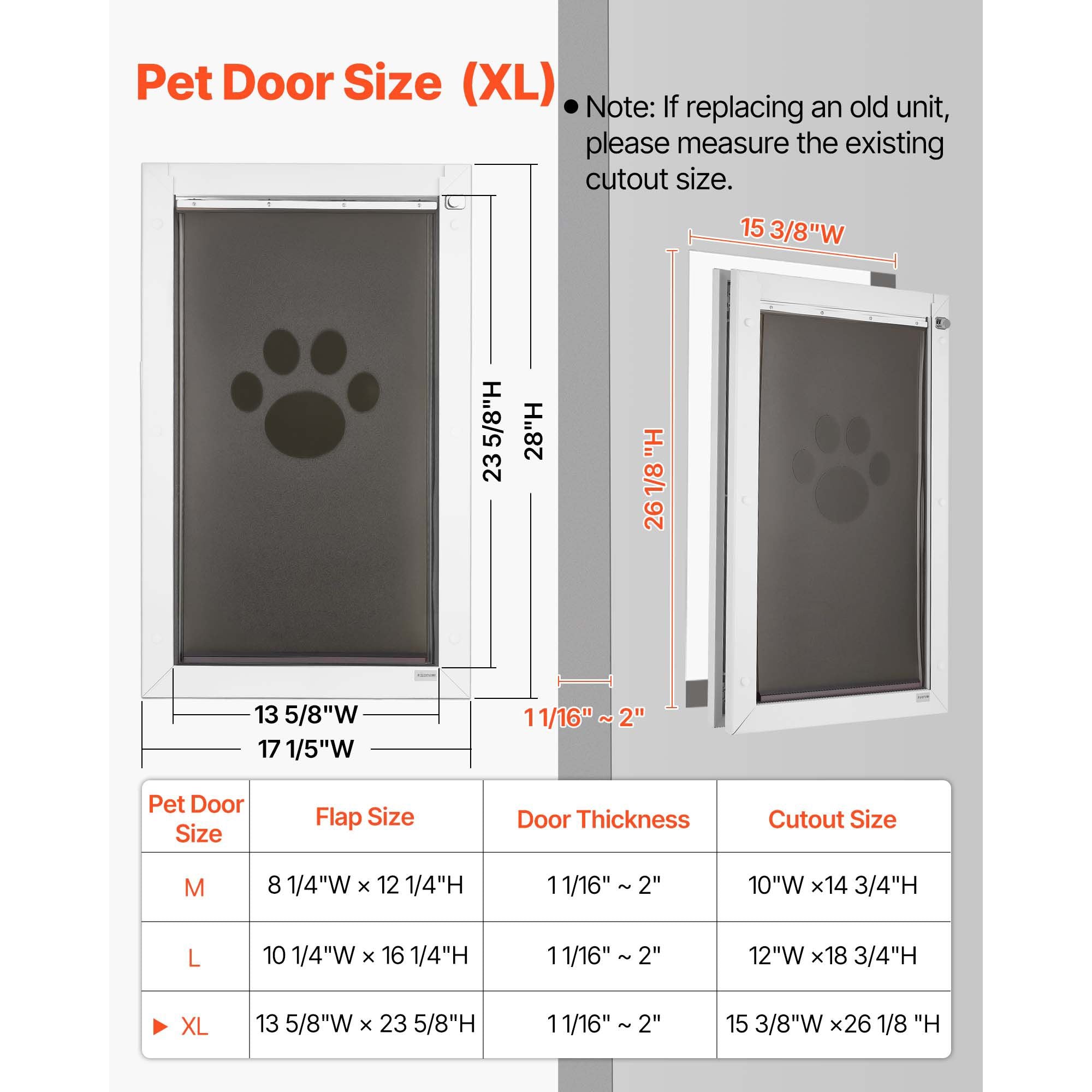 X-Large Pet Door with Magnetic Flaps and structured Frame – Easy In-and-Out for Dogs
