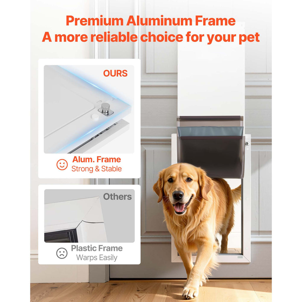 X-Large Pet Door with Magnetic Flaps and structured Frame – Easy In-and-Out for Dogs