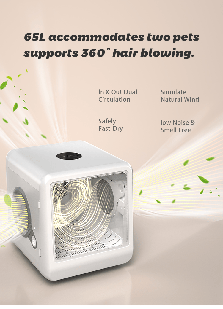 Pet Dryer 70L with UV/Ozone Sterilization & Dual Air Circulation