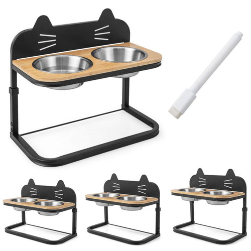 Adjustable Elevated Pet Feeder with Stainless Steel Bowls – Neck & Joint Support for Cats & Dogs