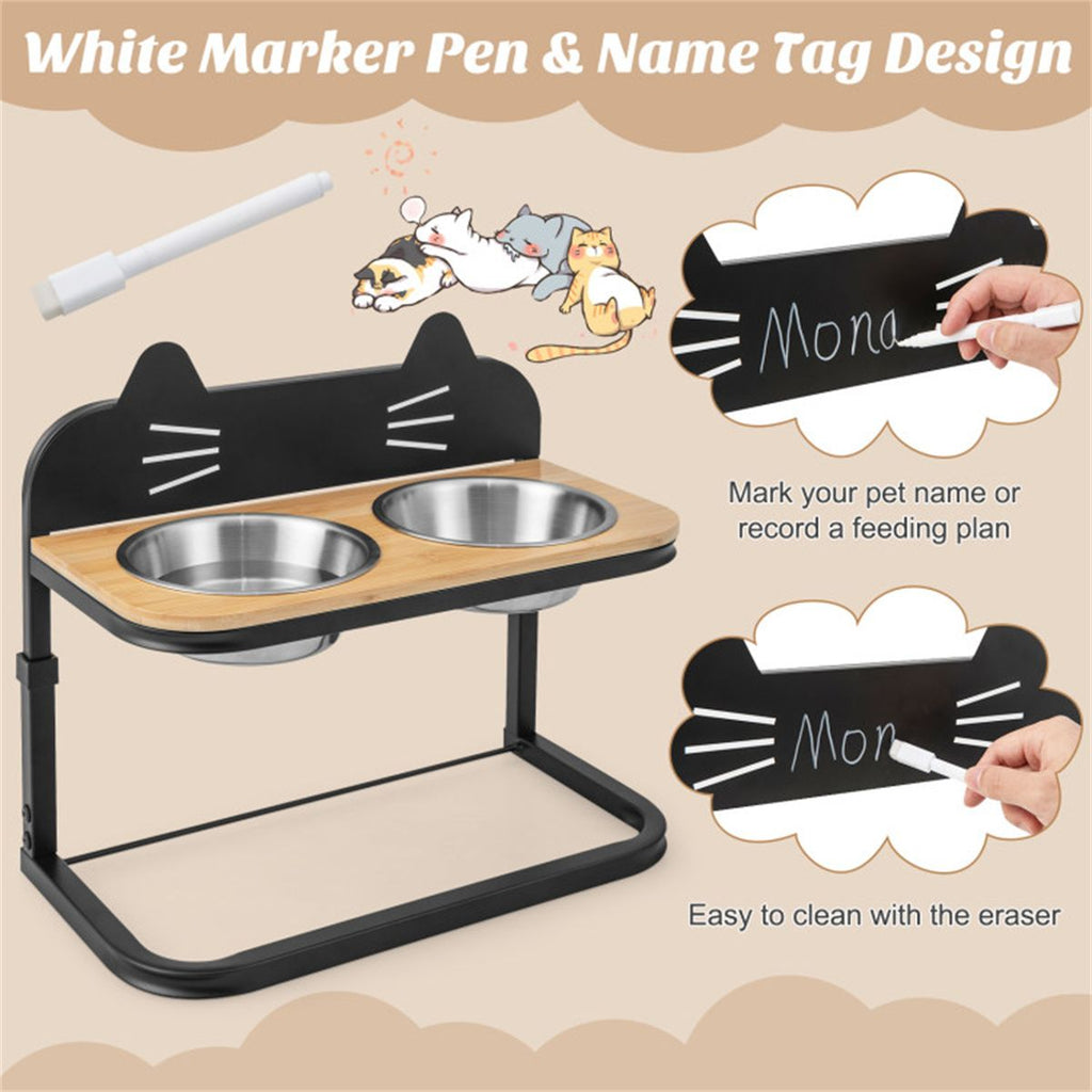 Adjustable Elevated Pet Feeder with Stainless Steel Bowls – Neck & Joint Support for Cats & Dogs