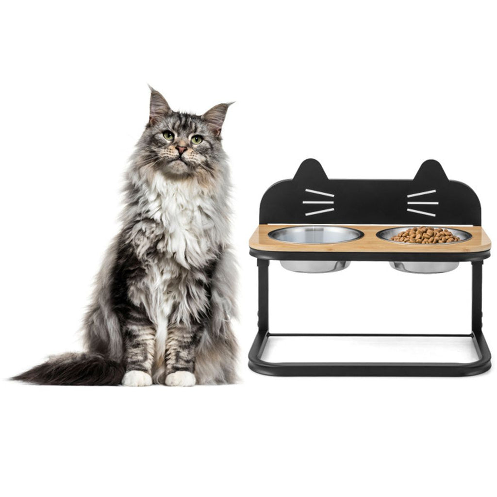 Adjustable Elevated Pet Feeder with Stainless Steel Bowls – Neck & Joint Support for Cats & Dogs