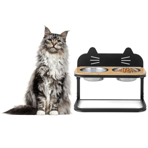 Adjustable Elevated Pet Feeder with Stainless Steel Bowls – Neck & Joint Support for Cats & Dogs