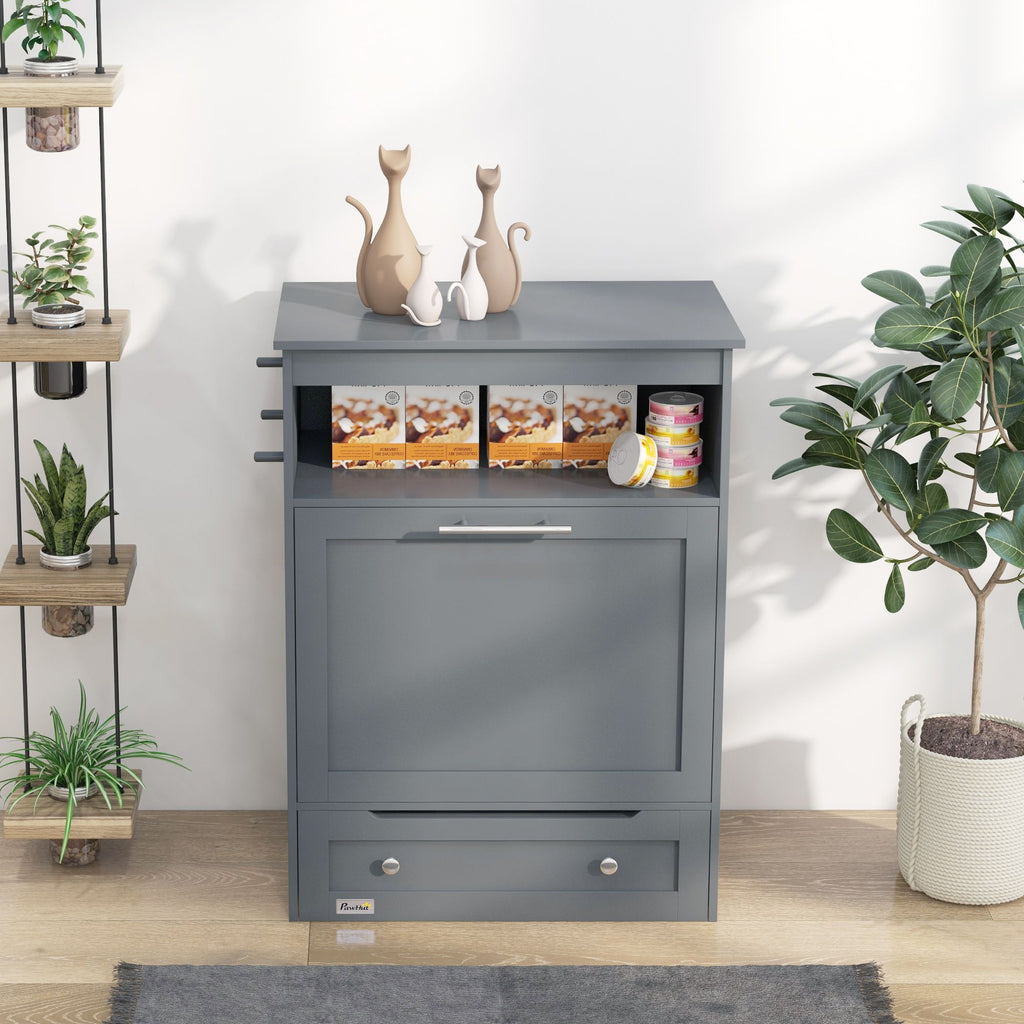 All-in-One Pet Feeding Station with Hidden Bowls & Storage
