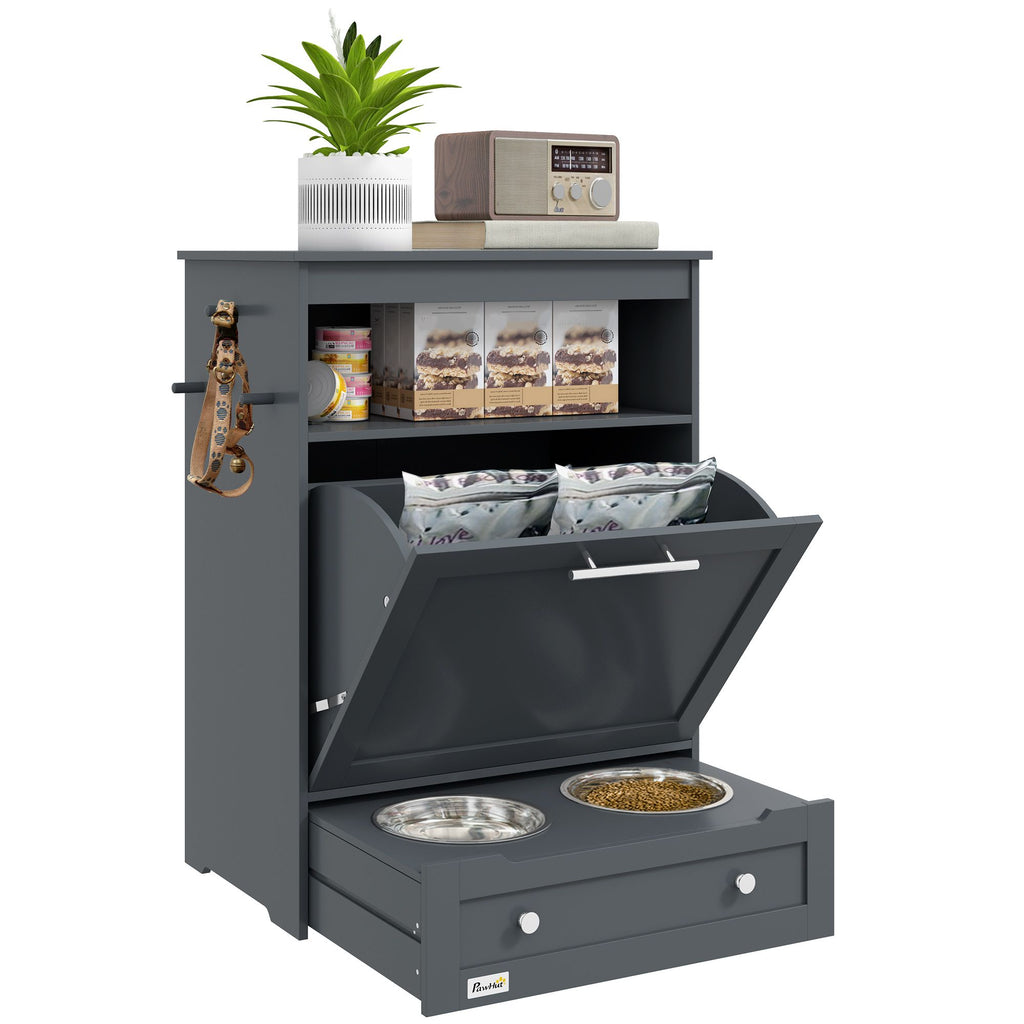 All-in-One Pet Feeding Station with Hidden Bowls & Storage