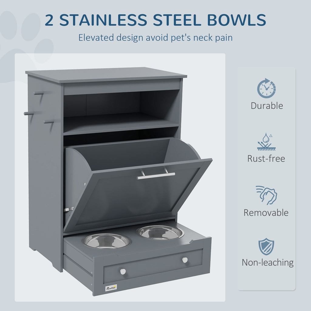 All-in-One Pet Feeding Station with Hidden Bowls & Storage