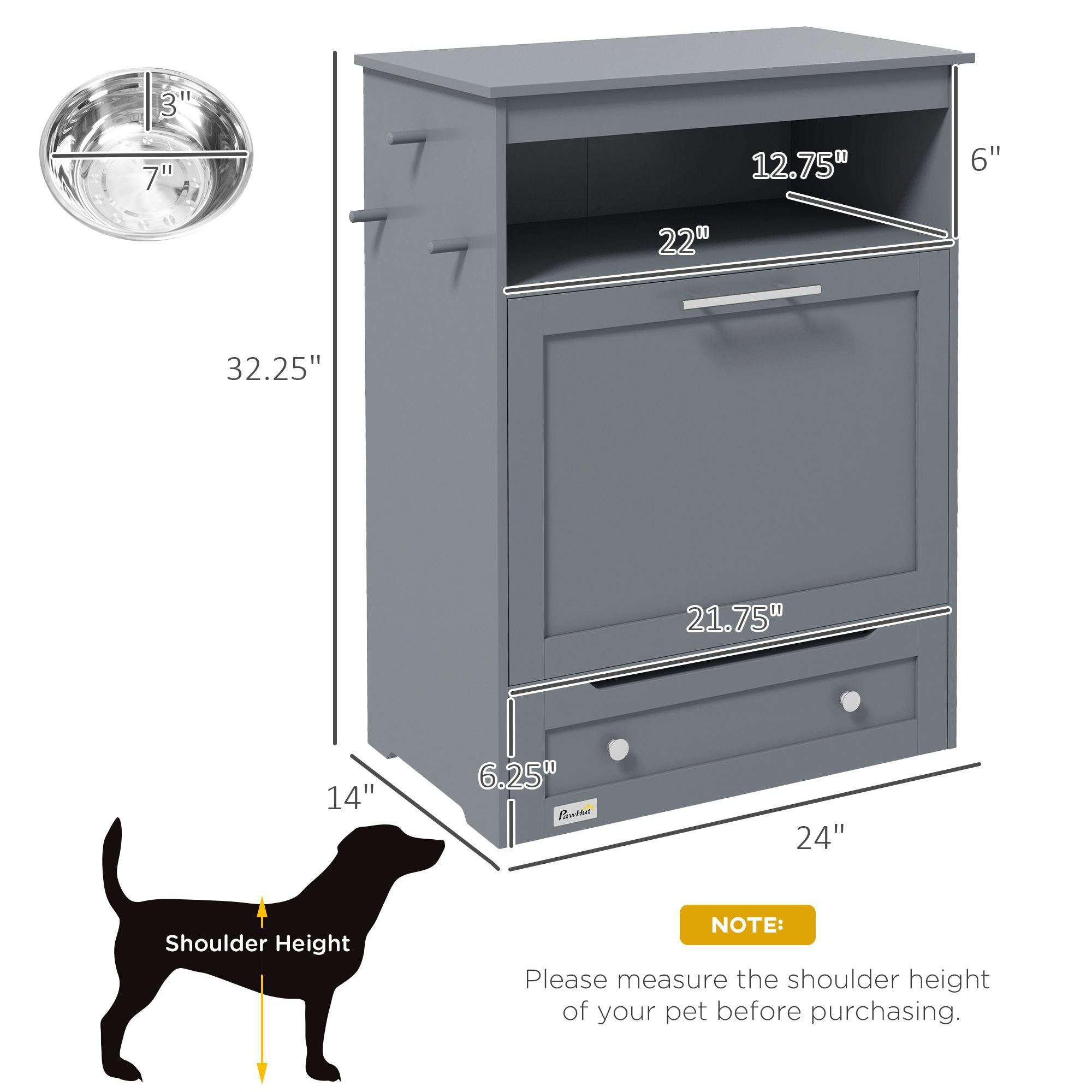 All-in-One Pet Feeding Station with Hidden Bowls & Storage