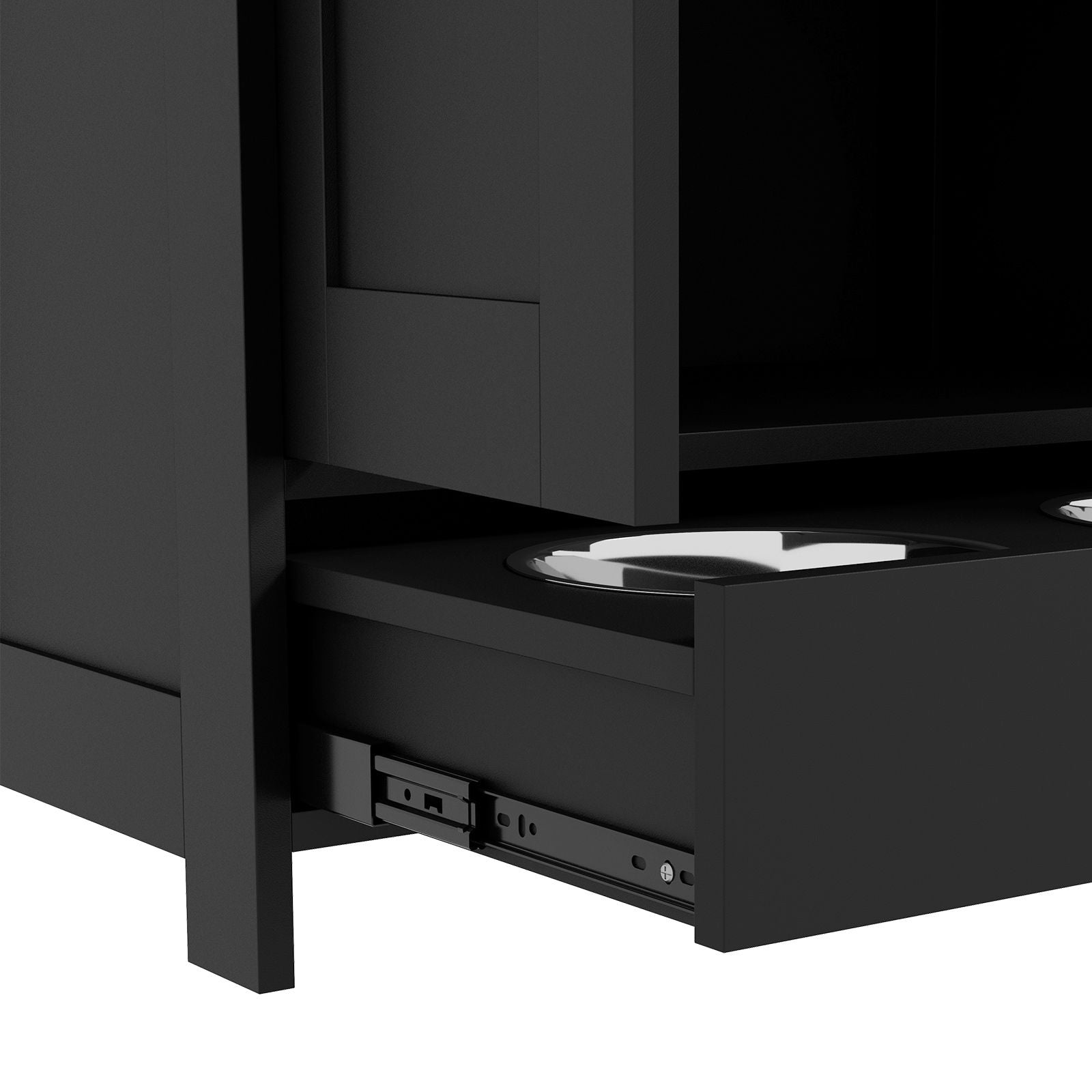Sleek Dog Feeding Station with Hidden Bowls & Storage Cabinet – Medium Dogs