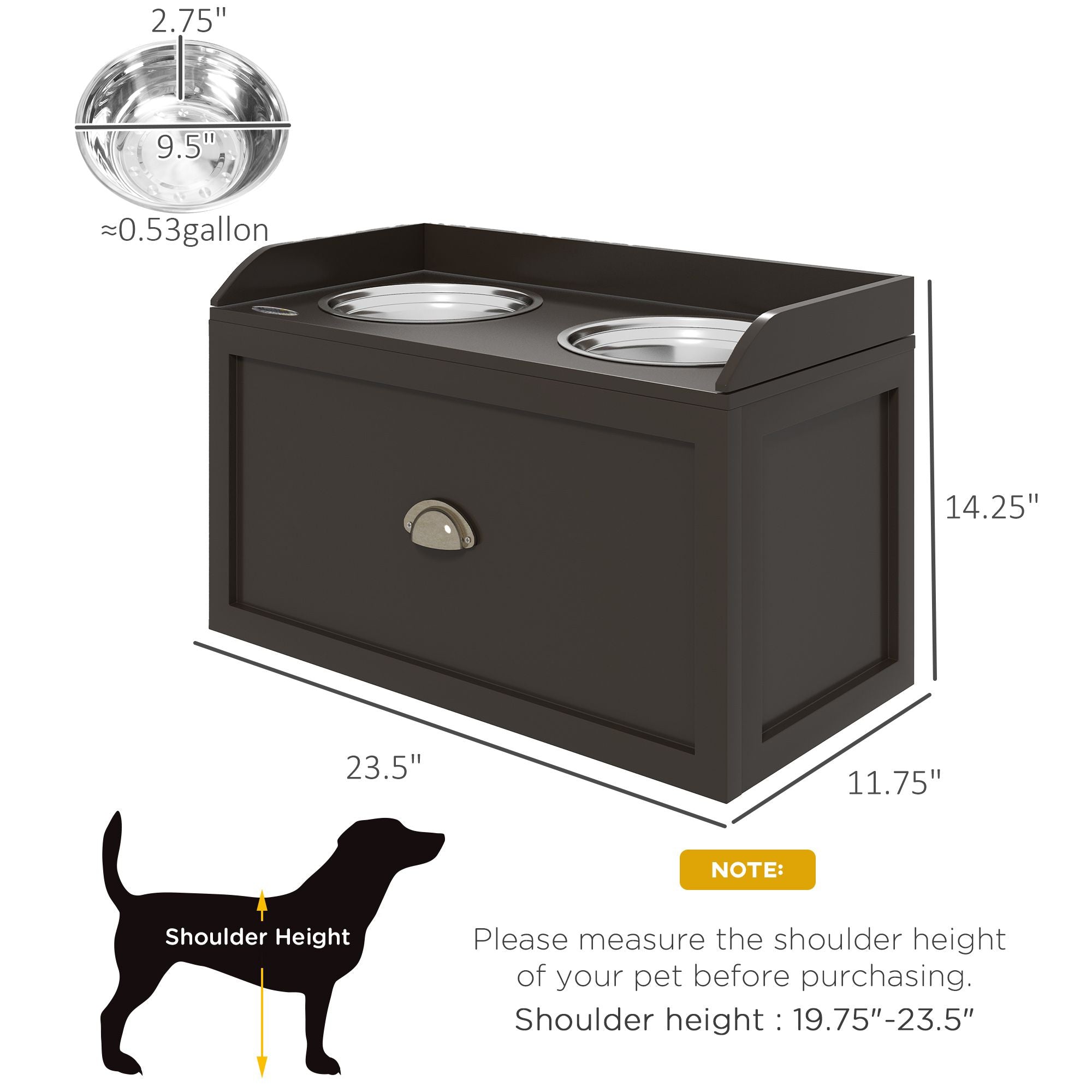 Elevate Your Large Dog's Dining Experience with Our Coffee-Colored Pet Feeding Station
