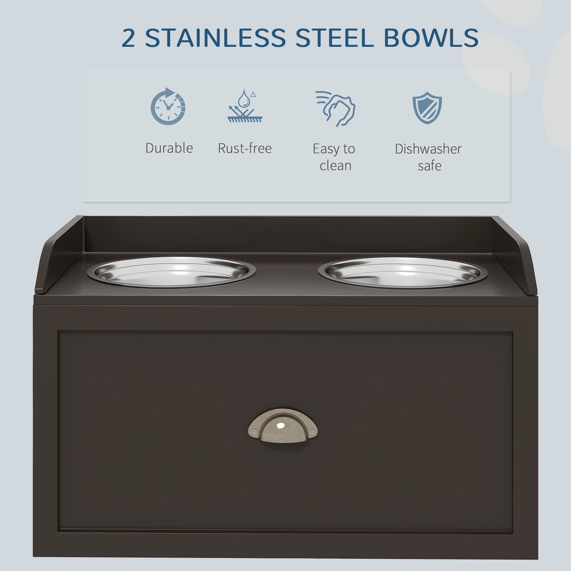 Elevate Your Large Dog's Dining Experience with Our Coffee-Colored Pet Feeding Station
