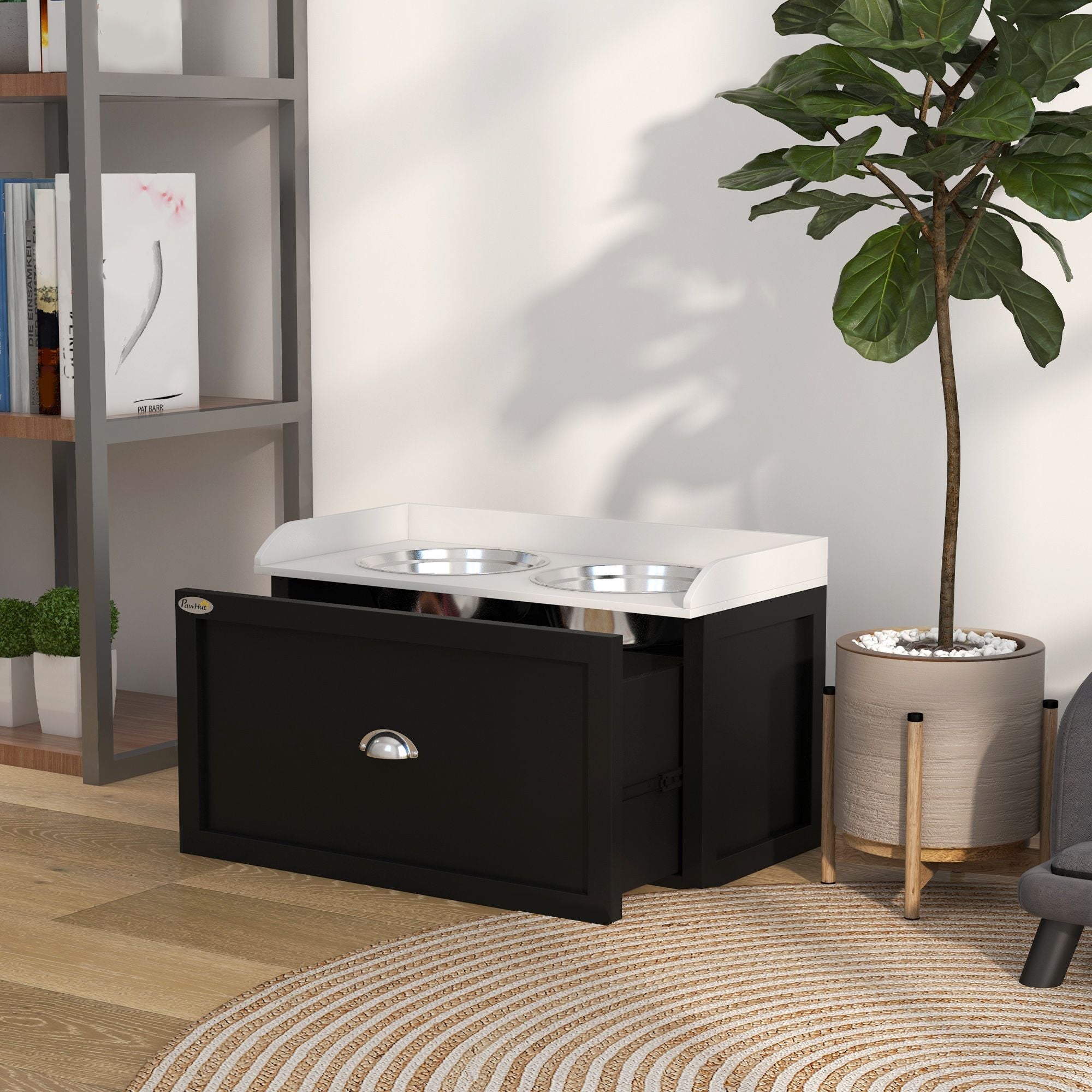 Elevate Your Dog's Mealtime with a Stylish Feeding Station & Storage