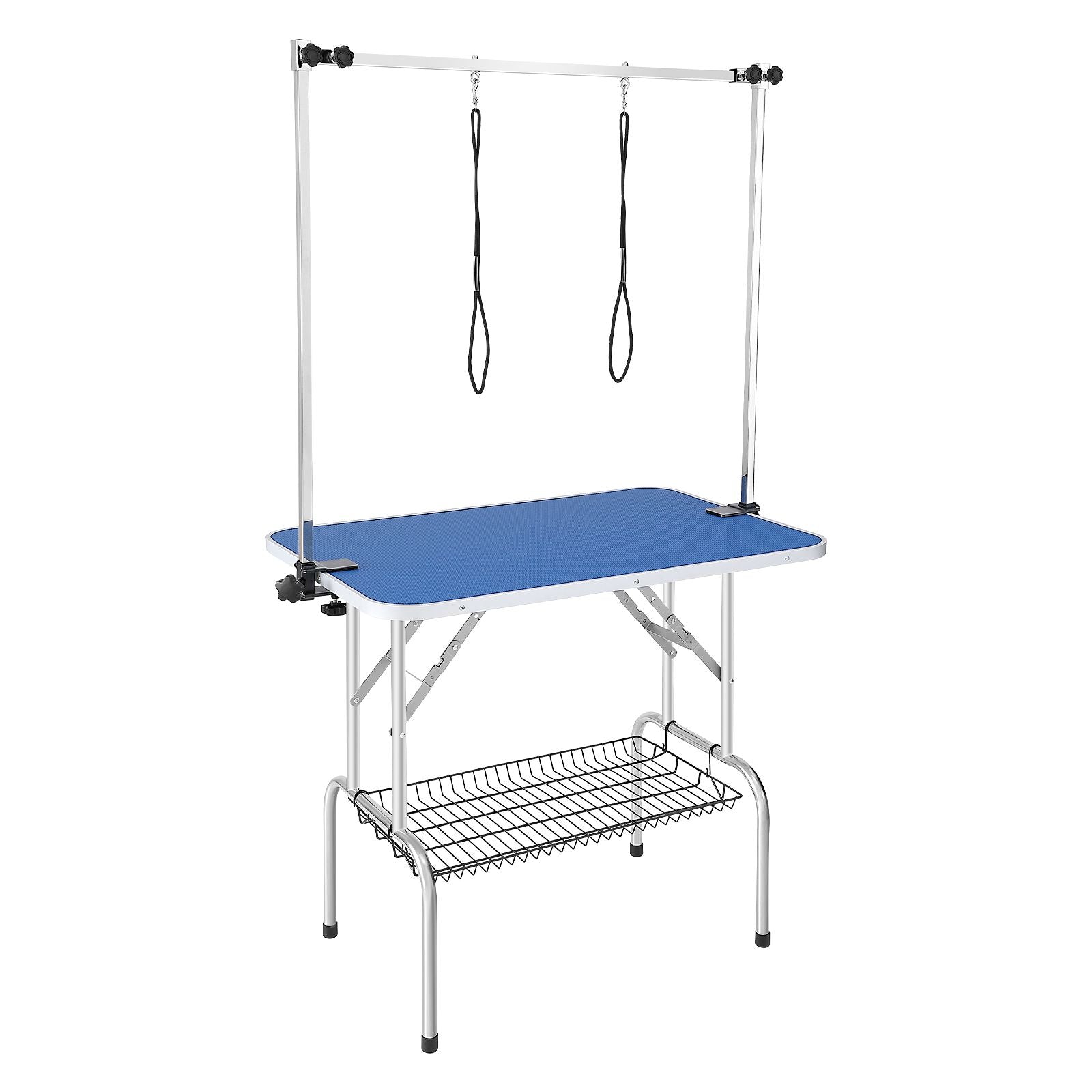 Sturdy Pet Grooming Table with Adjustable Arms & Storage Shelf