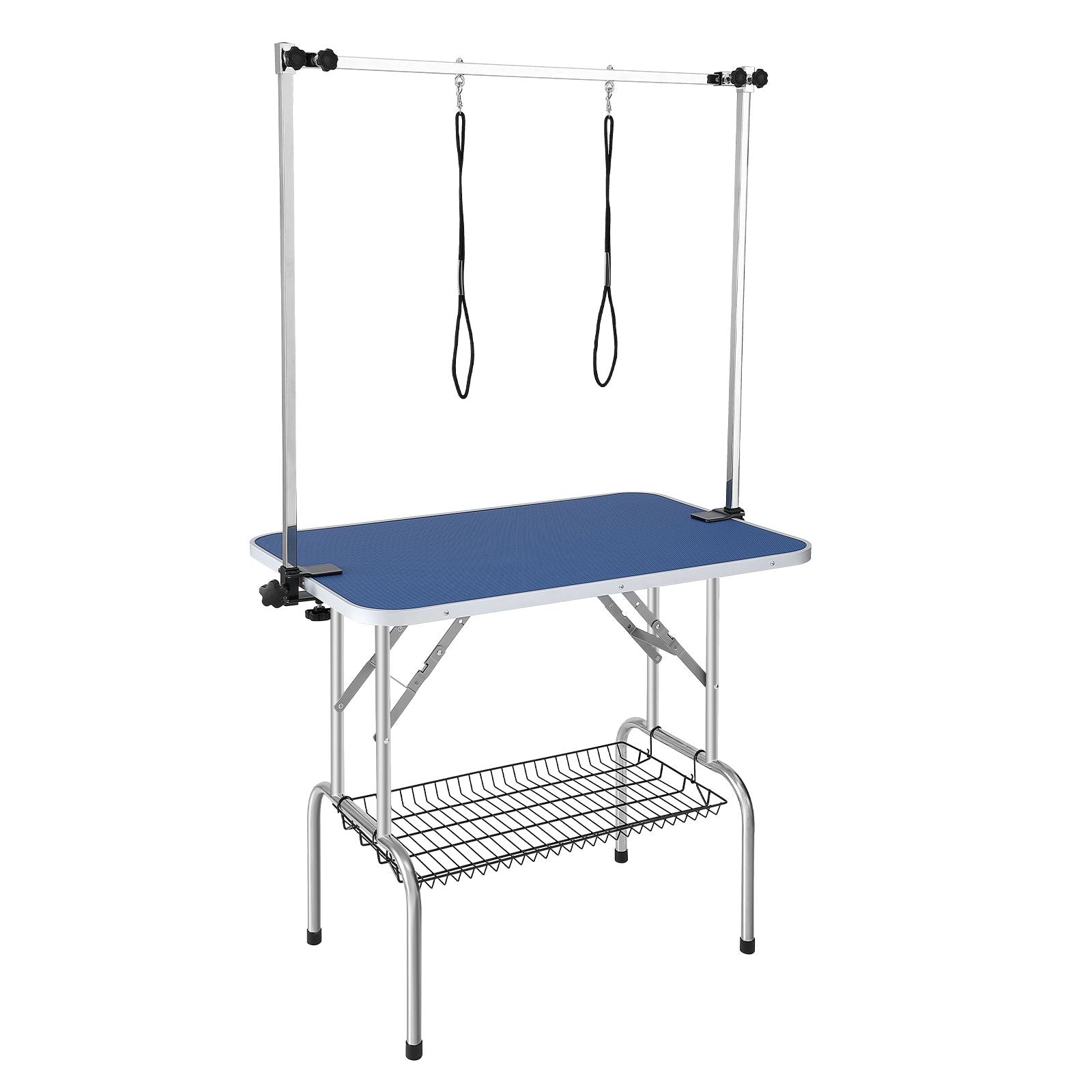 Sturdy Pet Grooming Table with Adjustable Arms & Storage Shelf